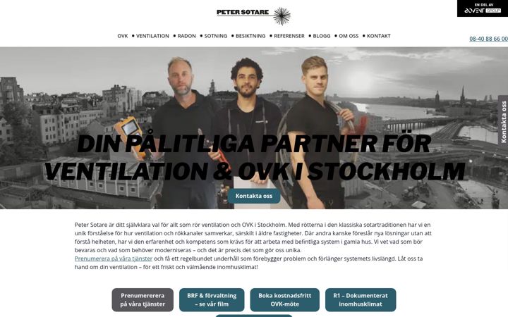 Zrzut ekranu petersotare.se