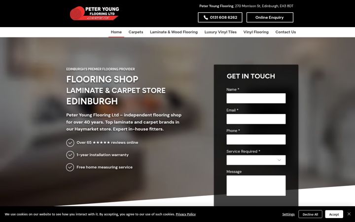 Screenshot di peteryoungflooring.co.uk