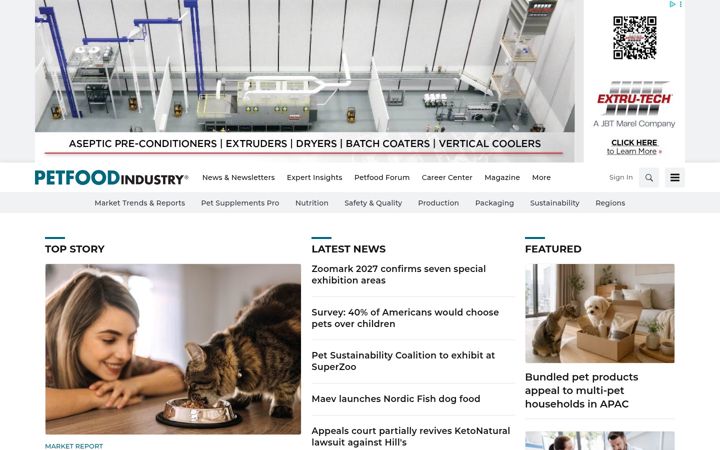Screenshot of petfoodindustry.com