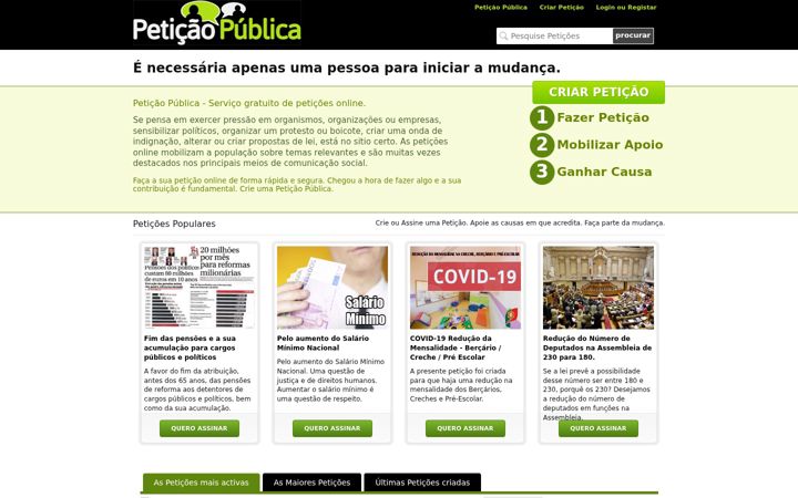 Screenshot of peticaopublica.com