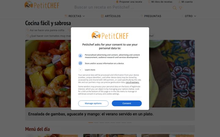Screenshot of petitchef.es