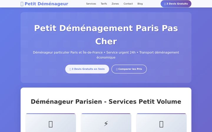 Screenshot of petitdemenageur.fr