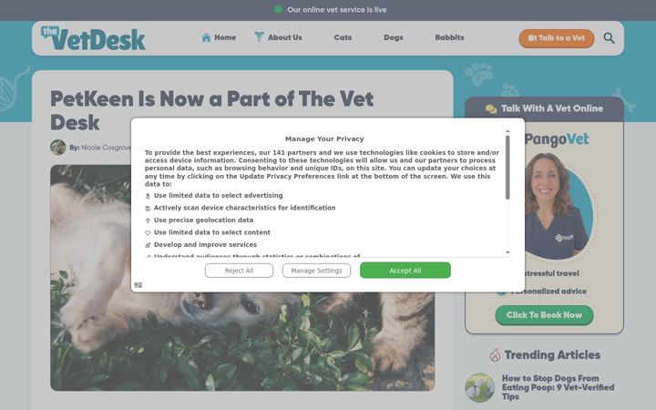 Screenshot of petkeen.com