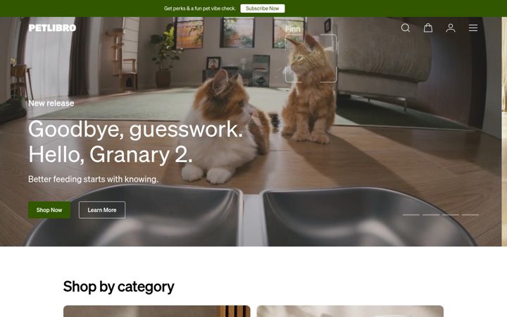 Screenshot of petlibro.com