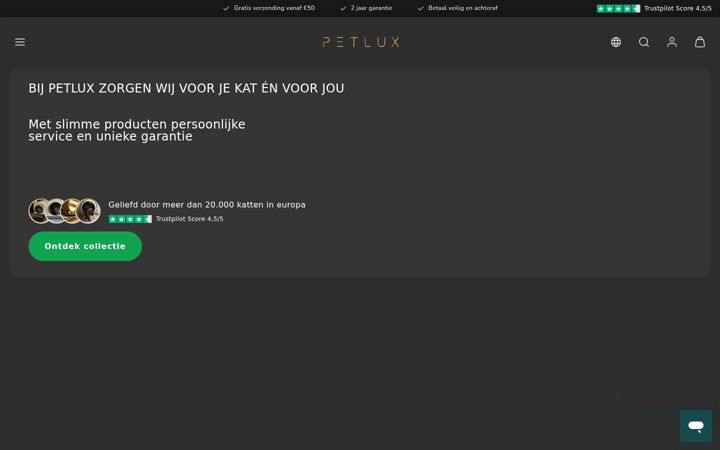 Screenshot van petlux-europe.de