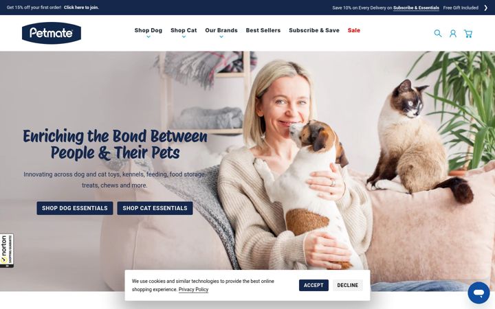 Posnetek zaslona petmate.com