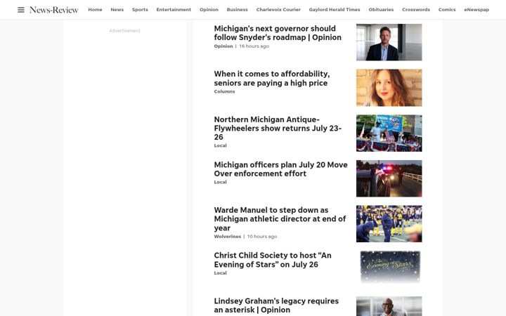Screenshot of petoskeynews.com