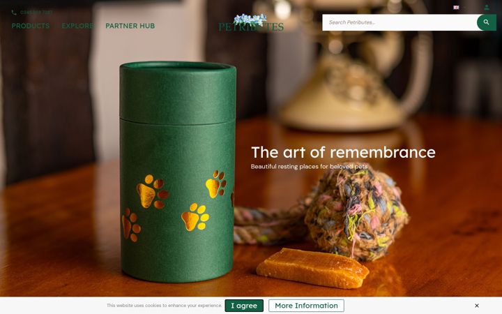 Screenshot of petributes.co.uk