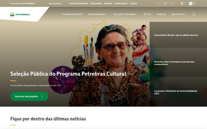 Zrzut ekranu petrobras.com.br