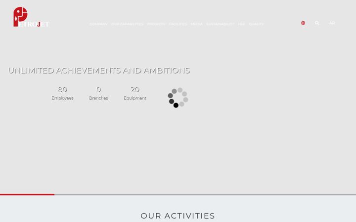 Screenshot of petrojet.com.eg