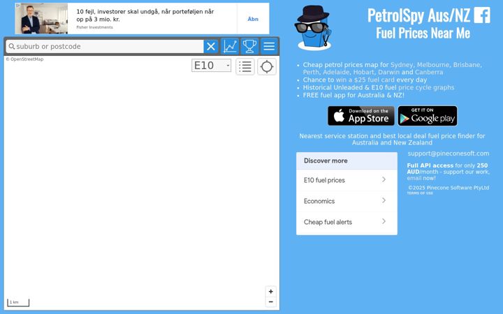 Screenshot of petrolspy.com.au