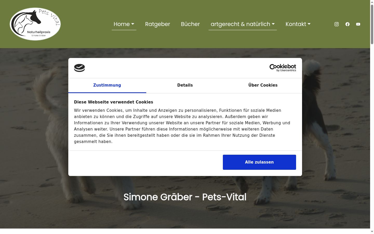 Screenshot des Einwilligungsbanners vor jeglicher Interaktion