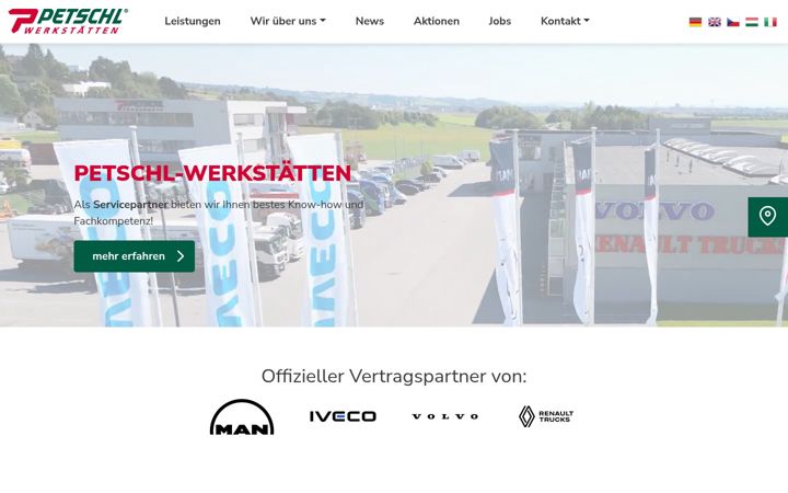 Kuvakaappaus sivustosta petschl-werkstaetten.at