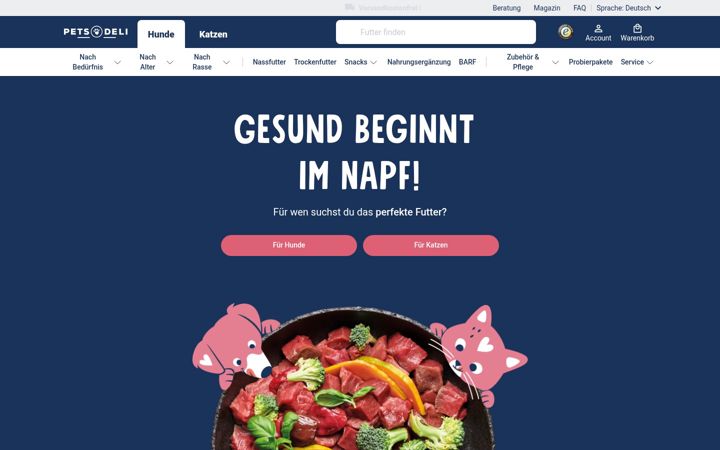 Screenshot of petsdeli.de