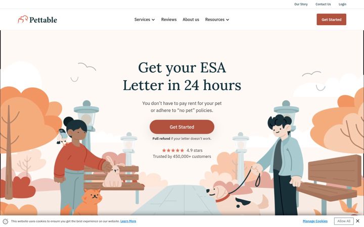 Screenshot of pettable.com