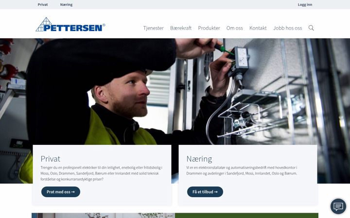Screenshot of pettersen.no