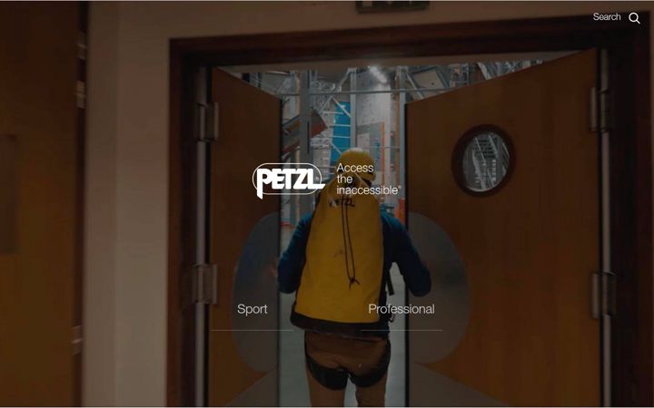 Capture d'écran de petzl.com