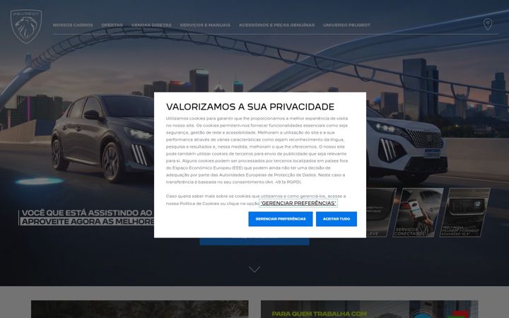 Screenshot of peugeot.com.br