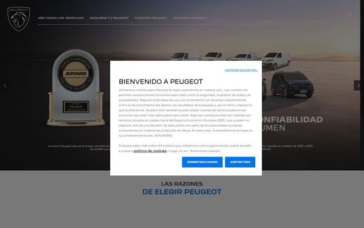 Screenshot of peugeot.com.mx
