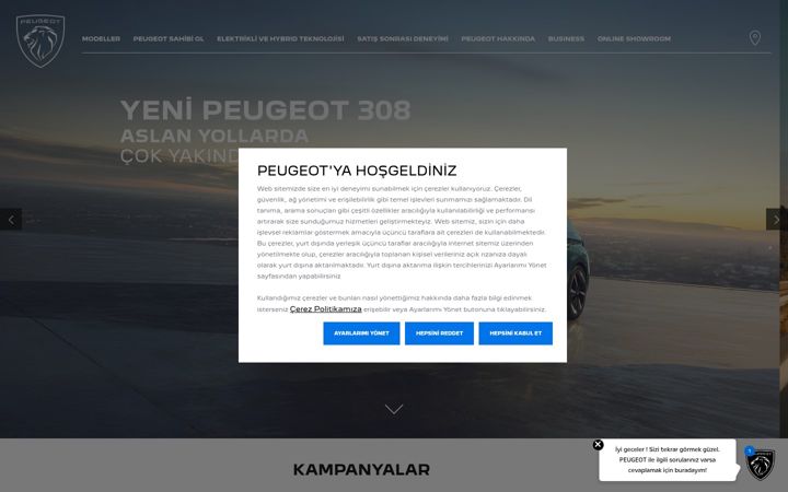 Screenshot of peugeot.com.tr
