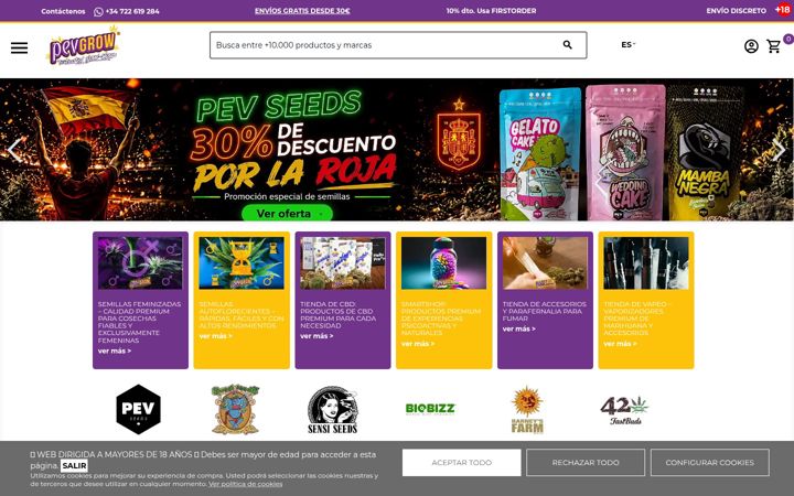 Screenshot of pevgrow.com