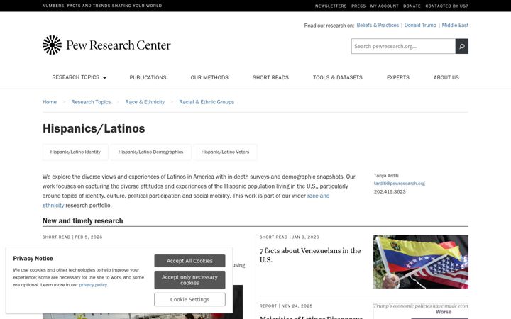 Screenshot of pewhispanic.org
