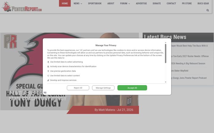Screenshot of pewterreport.com