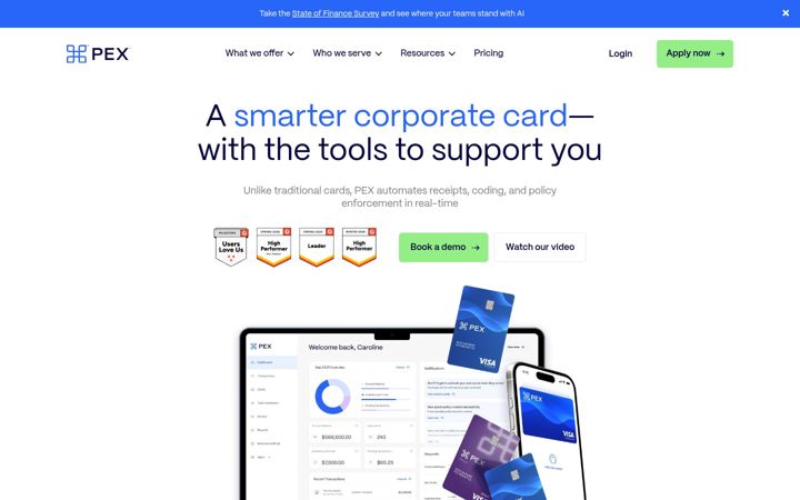 Screenshot of pexcard.com