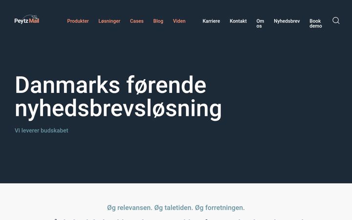 Screenshot of peytzmail.dk