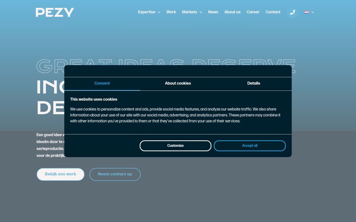 Screenshot von pezy.com