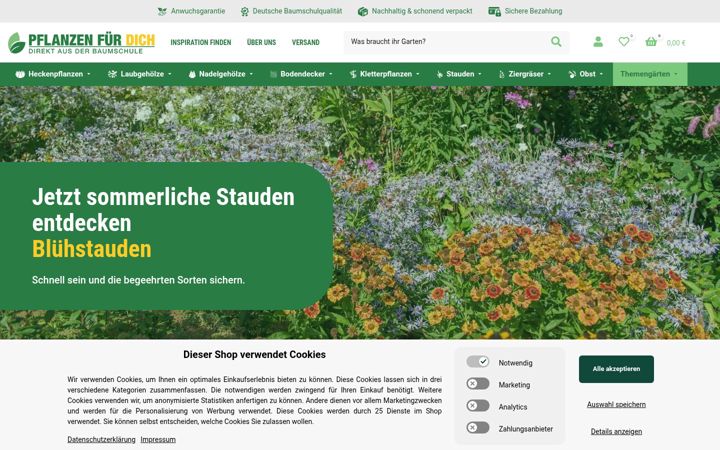Screenshot of pflanzen-fuer-dich.de
