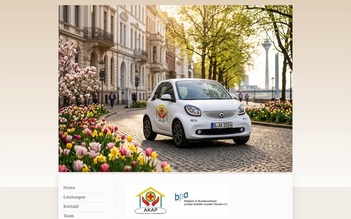 Screenshot of pflegedienst-akap.de