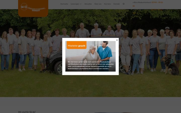 Snímek obrazovky pflegedienst-ermert.de