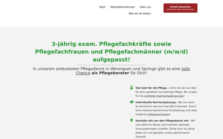 Screenshot von pflegedienst-jansen-karriere.de