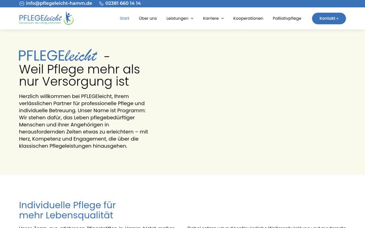 Screenshot του pflegeleicht-hamm.de