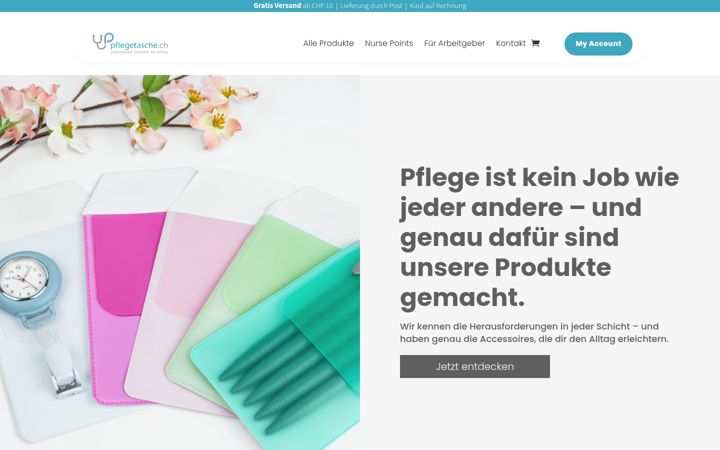 Skjermbilde av pflegetasche.ch