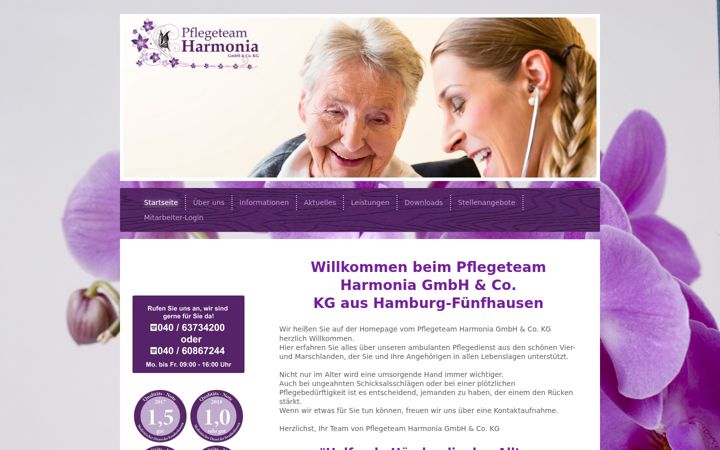 Screenshot του pflegeteam-harmonia.de