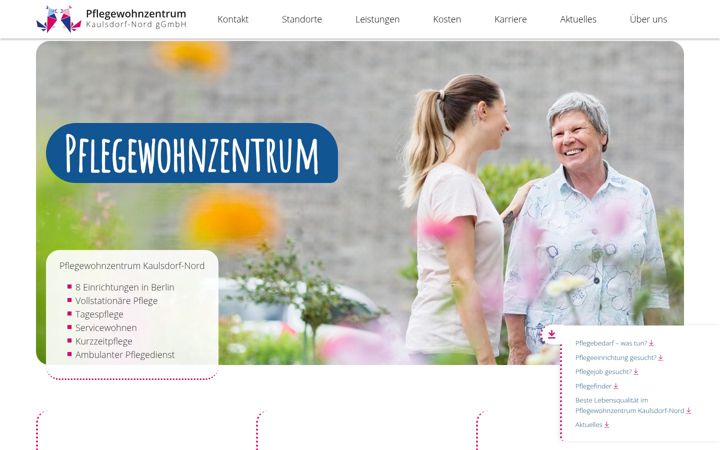 Ekraanipilt saidist pflegewohnzentrum.de