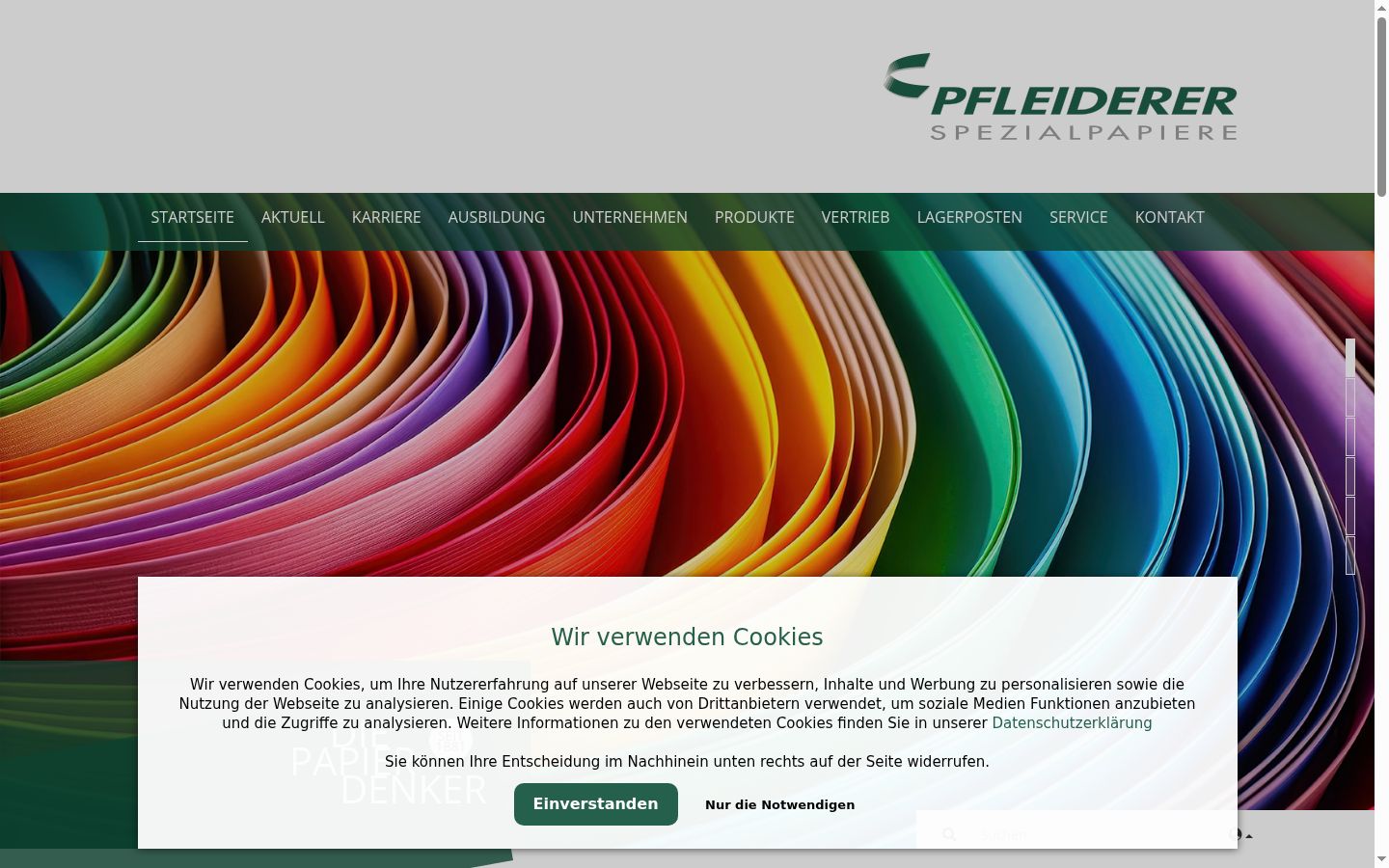 Screenshot of the consent banner shown before any interaction