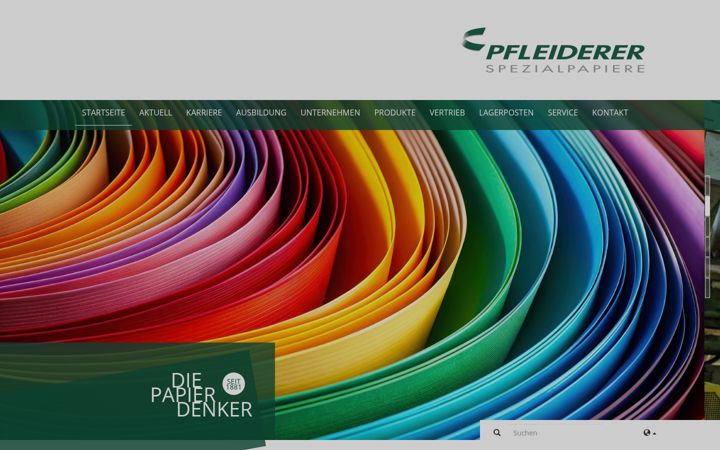 Skärmbild av pfleiderer-spezialpapiere.com