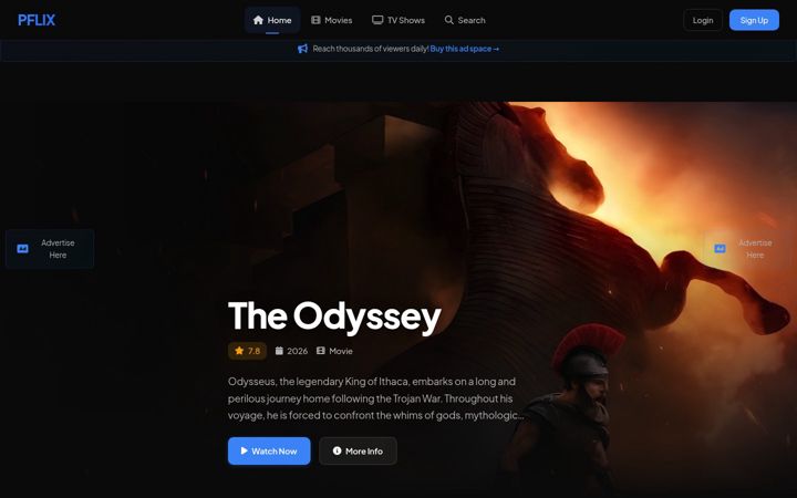 Snímek obrazovky pflix.tv