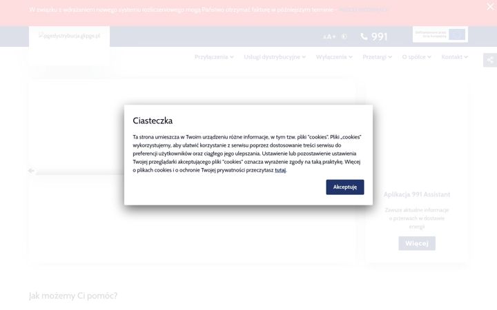 Zrzut ekranu pgedystrybucja.pl