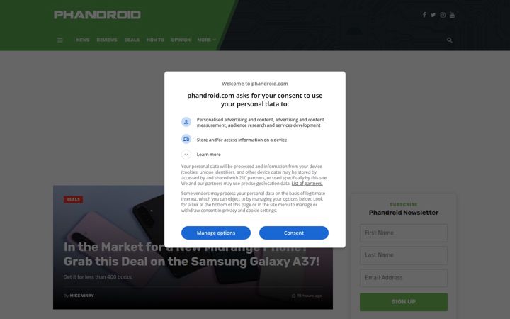 Screenshot of phandroid.com