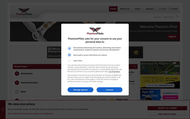 Screenshot of phantompilots.com