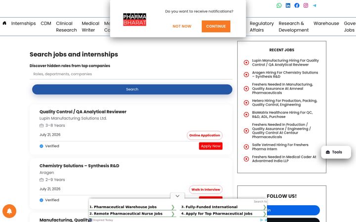 Screenshot of pharmabharat.org