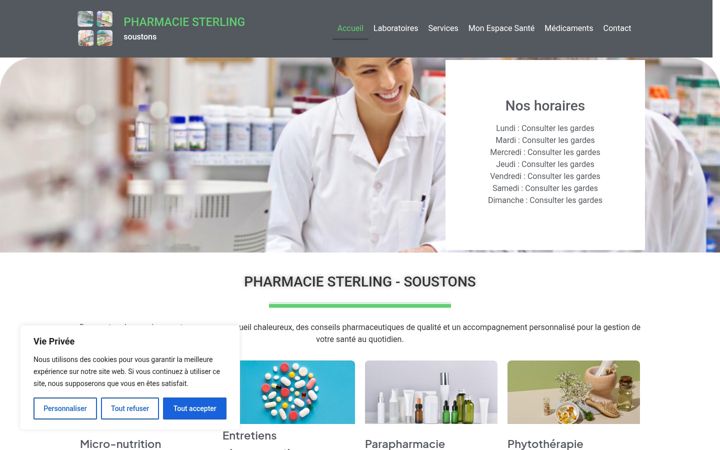 Screenshot of pharmacie-sterling.fr