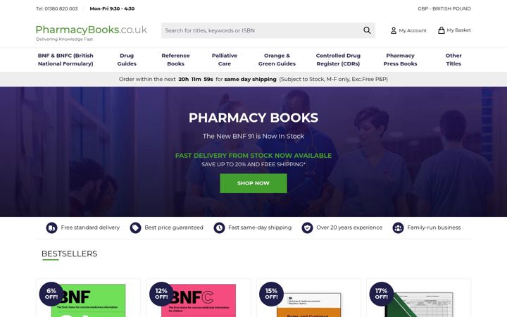 Snímek obrazovky pharmacybooks.co.uk