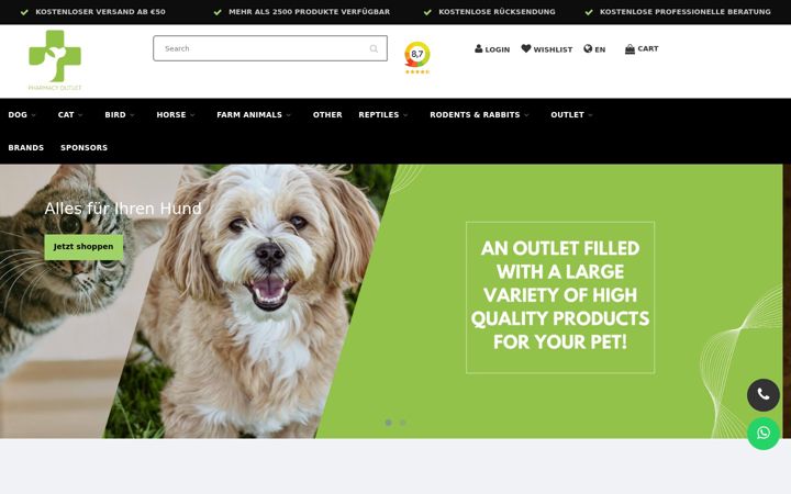 Ekraanipilt saidist pharmacyoutlet.de