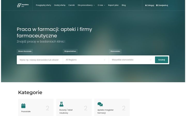 Skærmbillede af pharmajobs.pl