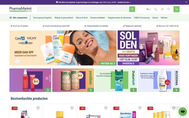 Screenshot of pharmamarket.be